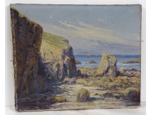 HST table view Côte Sauvage Quiberon Brittany rocks beach 1921 XXth