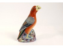 Chinese porcelain sculpture bird parrot rock China Chinese XIXth