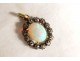 19th century solid gold metal opal jewel pendant