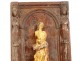 Carved wood panel statuette Virgin Mary gilded Italy Renaissance XVIth