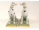 Pair of Dalmatian dogs faience Bruxelles Frères Van Bellinghen late 18th century