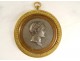 Portrait profile medal Emperor Napoleon I bronze Jeuffroy nineteenth frame