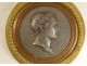 Portrait profile medal Emperor Napoleon I bronze Jeuffroy nineteenth frame