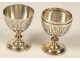 Russian silver vermeil double egg cup Moscow 1880 62gr XIXth century