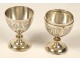 Russian silver vermeil double egg cup Moscow 1880 62gr XIXth century