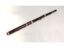 Flute signed Thibouville exotic wood silver XIXth century
