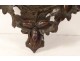 Pair of carved wood wall consoles Black Forest chamois nineteenth foliage