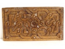 Decorative panel carved wood paneling flowers shells XVIIIth century