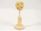 Large ivory Canton ball carved flower dragons China XIXth century