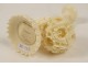 Large ivory Canton ball carved flower dragons China XIXth century
