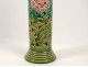 Sarreguemines earthenware tubular vase openwork flowers foliage XIXth century