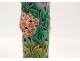 Sarreguemines earthenware tubular vase openwork flowers foliage XIXth century