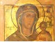 Russian Orthodox Polychrome Wood Icon Our Lady Smolensk Virgin Jesus Nineteenth
