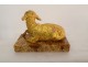 Sculpture paperweight gilt bronze sheep marble breccia XIXth century