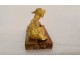 Sculpture paperweight gilt bronze sheep marble breccia XIXth century