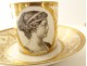 4 Paris grisaille porcelain cups gilding portraits women Empire XIXth