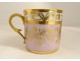 Paris porcelain cup saucer grisaille gilding young woman Empire XIXth