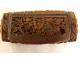 Corozo snuff box carved birds escutcheon Amour marine work XIXth century