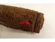 Corozo snuff box carved birds escutcheon Amour marine work XIXth century