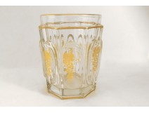 Cut crystal glass Le Creusot Baccarat gilt vine nineteenth century