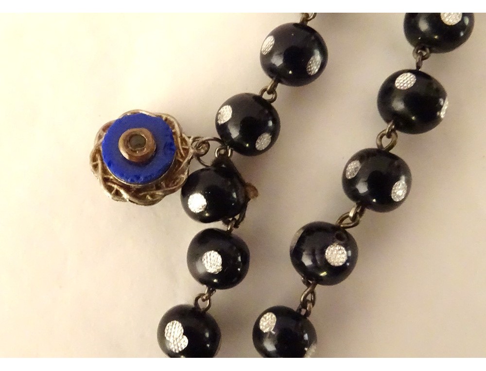 Chapelet Ancien XIXème – Acier Et Boule – Croix Reliquaire – Rare