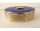 Oval box solid silver foreign guilloché blue enamel PB 47.57gr XXth