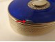 Oval box solid silver foreign guilloché blue enamel PB 47.57gr XXth