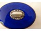 Oval box solid silver foreign guilloché blue enamel PB 47.57gr XXth