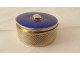 Oval box solid silver foreign guilloché blue enamel PB 47.57gr XXth