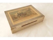 Box box Sterling silver engraving York Highflyer Coach early 20th century