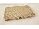 English sterling silver card holder Birmingham flowers monogram 58.55gr 1900