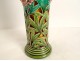 Sarreguemines earthenware tubular vase openwork flowers foliage XIXth century