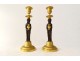 Pair candlesticks candlesticks bronze caryatids vestal urns XIXth century