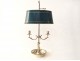 Bouillotte lamp 2 lights silvered bronze fluted column late 19th century