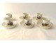 6 Viennese grisaille porcelain cups landscapes castles ponds early 19th century