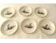 6 Viennese grisaille porcelain cups landscapes castles ponds early 19th century