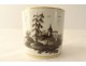 6 Viennese grisaille porcelain cups landscapes castles ponds early 19th century