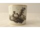 6 Viennese grisaille porcelain cups landscapes castles ponds early 19th century