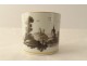 6 Viennese grisaille porcelain cups landscapes castles ponds early 19th century