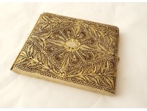 Cigarette case silver vermeil watermarked foreign work 134gr XXth
