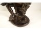 Bronze sculpture man seated book Allegory Knowledge marquee XIXth