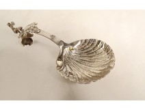 Small solid silver cream spoon Holland shell 19.66gr XIXth century