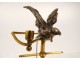 Baguier parrot bird silver gilt bronze perch XIXth century