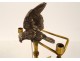 Baguier parrot bird silver gilt bronze perch XIXth century