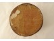 Round Louis XIV box embossed leather gilt iron eighteenth century flowers