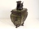 Cloisonne bronze covered pot box Fô dog birds signed late 19th century