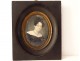 Painted miniature Céline Parmentier portrait woman pearl necklace 1831 XIXth