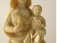 Virgin and Child crowned ivory carved Gothic Jesus bird XIXth