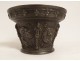 Brass apothecary mortar Hercule doe Caryatids Puy-en-Velay XVIIth