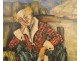 Painting Portrait of beautiful HST Clown Géli 1959